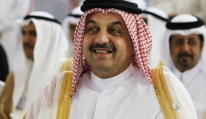 Qatari Foreign Minister Khalid Bin al Attiyah smiles during the 23rd EU-GCC Council and Ministerial Meeting in Manama